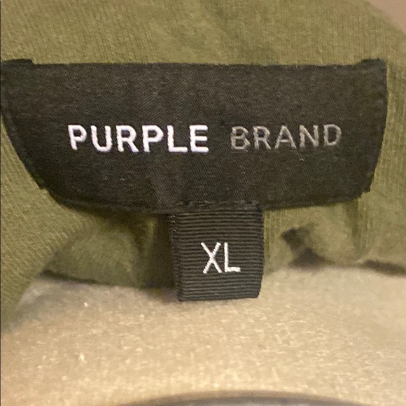 Purple Brand Olive Green Short Sleeve Logo Tee with Graffiti Graphic - Picture 2 of 6